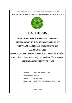 Non english majored students motivation in learning english at vietnam national university of agriculture