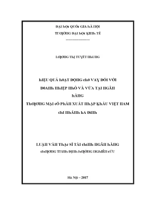 Luận văn hiệu quả hoạt động cho vay đối với doanh nghiệp nhỏ và vừa tại ngân hàng thương mại cổ phần xuất nhập khẩu việt nam chi nhánh ba đình