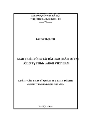 Luận văn hoàn thiện công tác đãi ngộ nhân sự tại công ty tnhh canon việt nam