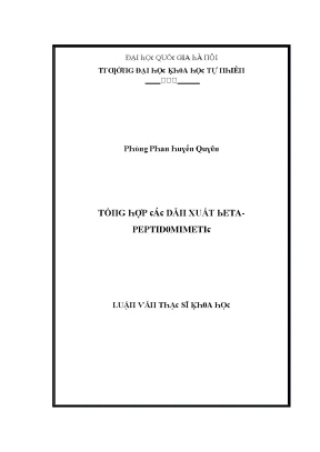 Luận văn thạc sĩ tổng hợp các dẫn xuất beta peptidomimetic vnu lvts08w