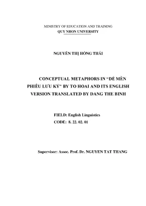Luận văn conceptual metaphors in dế mèn phiêu lưu ký by to hoai and its english version translated by dang the binh