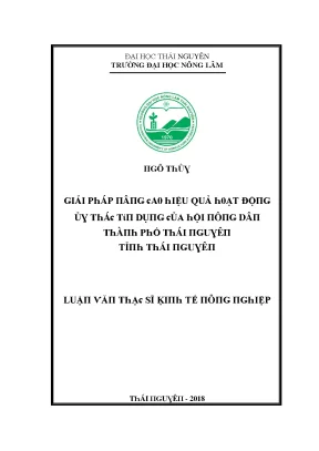 Luận văn giải pháp nâng cao hệu quả hoạt động ủy thác tín dụng của hội nông dân thành phố thái nguyên tỉnh thái nguyên