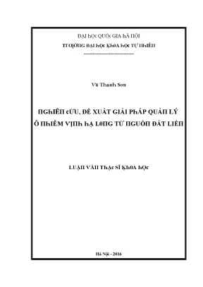 Luận văn thạc sĩ nghiên cứu đề xuất giải pháp quản lý ô nhiễm vịnh hạ long từ nguồn đất liền vnu lvts08w