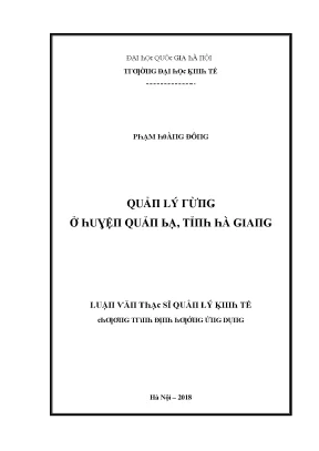 Luận văn quản lý rừng ở huyện quản bạ tỉnh hà giang