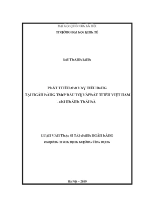 Luận văn phát triển cho vay tiêu dùng tại ngân hàng tmcp đầu tư và phát triển việt nam chi nhánh thái hà
