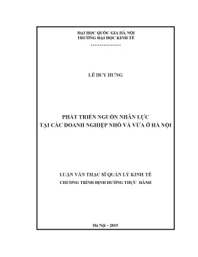 Luận văn phát triển nguồn nhân lực tại các doanh nghiệp nhỏ và vừa ở hà nội