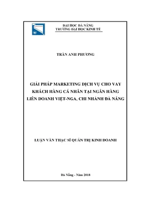 Luận văn giải pháp marketing dịch vụ cho vay khách hàng cá nhân tại ngân hàng liên doanh việt nga chi nhánh đà nẵng