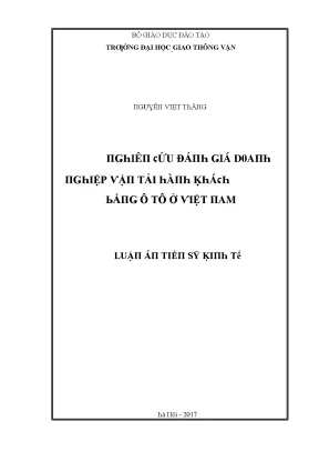 Luận văn nghiên cứu đánh giá doanh nghiệp vận tải hành khách bằng ô tô ở việt nam