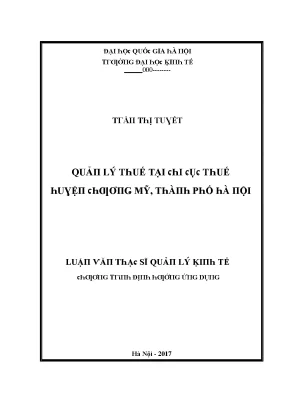 Luận văn quản lý thuế tại chi cục thuế huyện chương mỹ thành phố hà nội