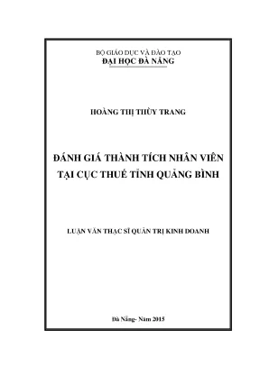 Luận văn đánh giá thành tích nhân viên tại cục thuế quảng bình