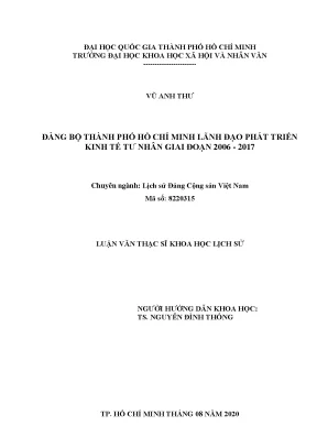 Đảng bộ thành phố hồ chí minh lãnh đạo phát triển kinh tế tư nhân giai đoạn 2006 2017