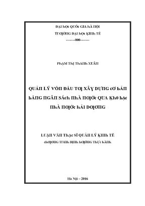 Luận văn quản lý vốn đầu tư xây dựng cơ bản bằng ngân sách nhà nước qua kho bạc nhà nước hải dương