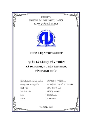 Luận văn quản lý lễ hội tây thiên tại xã đại đình huyện tam đảo tỉnh vĩnh phúc