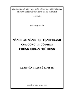 Luận văn nâng cao năng lực cạnh tranh của công ty cổ phần chứng khoán phú hưng