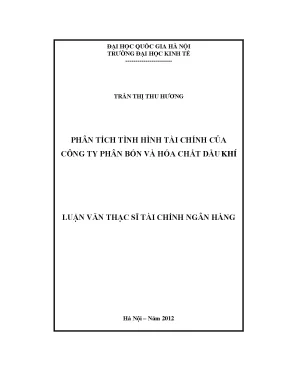 Luận văn phân tích tình hình tài chính của công ty phân bón và hóa chất dầu khí