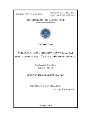 Nghiên cứu thành phần hóa học và khảo sát hoạt tính sinh học từ lá của loài hibiscus tiliaceus l