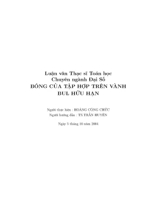 Luận văn bóng của tập hợp trên vành bul hữu hạn