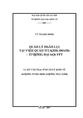 Luận văn quản lý nhân lực tại viện quản trị kinh doanh trường đại học fpt