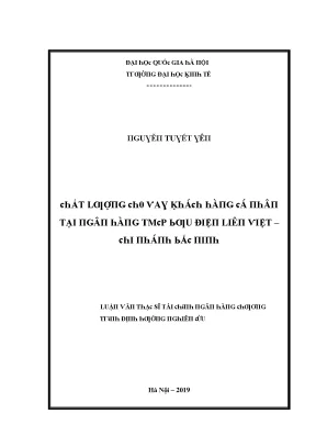 Luận văn chất lượng cho vay khách hàng cá nhân tại ngân hàng tmcp bưu điện liên việt chi nhánh bắc ninh