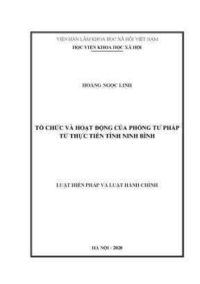 Luận văn tổ chức và hoạt động của phòng tư pháp từ thực tiễn tỉnh ninh bình