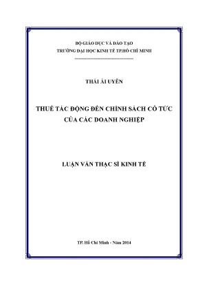 Luận văn thuế tác động đến chính sách cổ tức