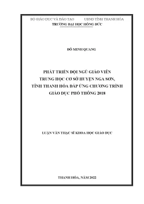 Phát triển đội ngũ giáo viên trung học cơ sở huyện nga sơn tỉnh thanh hóa đáp ứng chương trình giáo dục phổ thông 2018