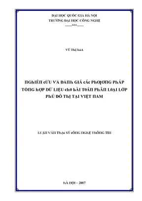 Luận văn nghiên cứu và đánh giá các phương pháp tổng hợp dữ liệu cho bài toán phân loại lớp phủ đô thị tại việt nam
