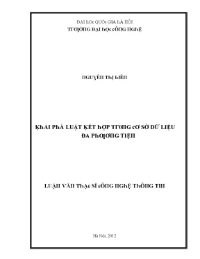 Luận văn khai phá luật kết hợp trong cơ sở dữ liệu đa phương tiện