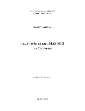 Luận văn thuật toán hệ kiến max min và ứng dụng