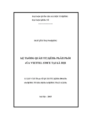Luận văn hệ thống quản trị kênh phân phối của viettel store tại hà nội