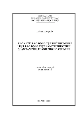 Luận văn thỏa ước lao động tập thể theo pháp luật lao động việt nam từ thực tiễn quận tân phú thành phố hồ chí minh