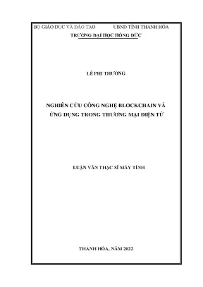 Nghiên cứu công nghệ blockchain và ứng dụng trong thương mại điện tử