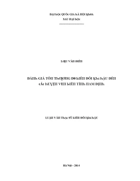 Luận văn thạc sĩ đánh giá tổn thương do biến đổi khí hậu đến các huyện ven biển tỉnh nam định vnu lvts004