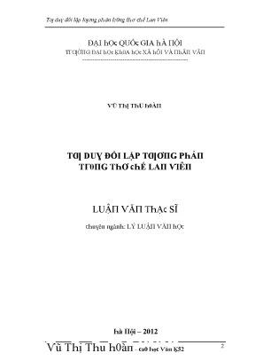 Luận văn thạc sĩ tư duy đối lập tương phản trong thơ chế lan viên
