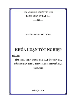 Tìm hiểu biến động giá đất ở trên địa bàn huyện phúc thọ thành phố hà nội