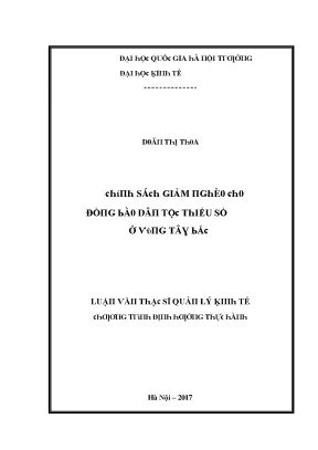 Luận văn chính sách giảm nghèo cho đồng bào dân tộc thiểu số ở vùng tây bắc