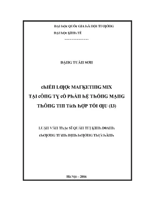 Luận văn chiến lược marketing mix tại công ty cổ phần hệ thống mạng thông tin tích hợp tối ưu i3