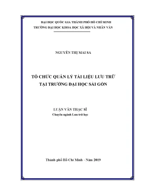 Tổ chức quản lý tài liệu lưu trữ tại trường đại học sài gòn