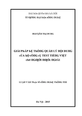 Luận văn giải pháp hệ thống quản lý nội dung của bộ công cụ test tiếng việt cho người nước ngoài