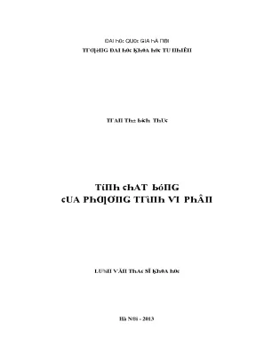 Luận văn thạc sĩ tính chất bóng của phương trình vi phân vnu lvts08w