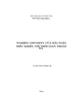 Nghiệm viscosity của bài toán điều khiển với thờigian thoát ra