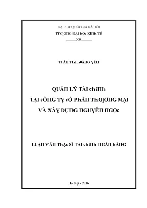 Luận văn quản lý tài chính tại công ty cổ phần thương mại và xây dựng nguyễn ngọc