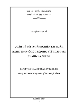 Luận văn quản lý rủi ro tác nghiệp tại ngân hàng tmcp công thương việt nam chi nhánh hà giang