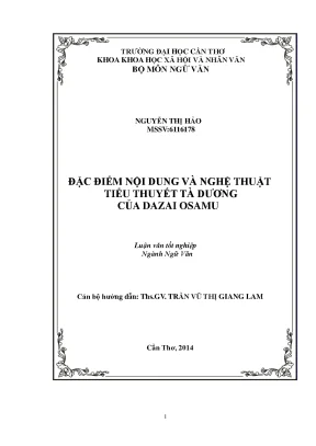 Đặc điểm nội dung và nghệ thuật tiểu thuyết tà dương của dazai osamu