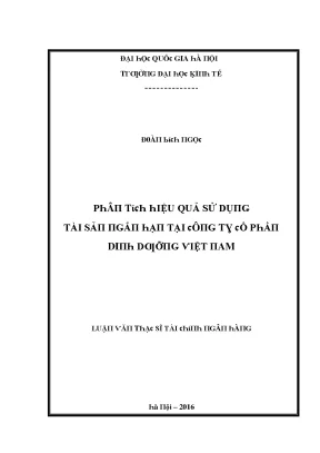 Luận văn phân tích hiệu quả sử dụng tài sản ngắn hạn tại công ty cổ phần dinh dưỡng việt nam