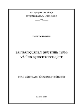 Luận văn bài toán quản lý quy trình bpm và ứng dụng trong thực tế