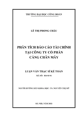Luận văn phân tích báo cáo tài chính tại công ty cổ phần cảng chân mây
