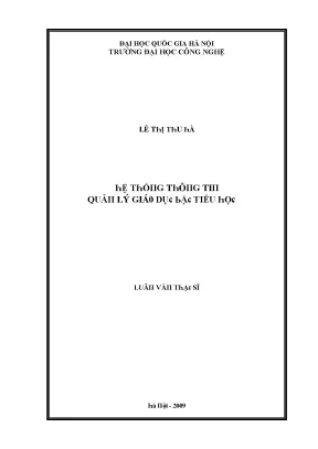 Luận văn hệ thống thông tin quản lý giáo dục bậc tiểu học