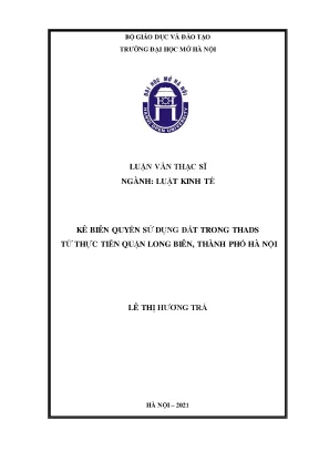 Kê biên quyền sử dụng đất trong thads từ thực tiễn quận long biên thành phố hà nội