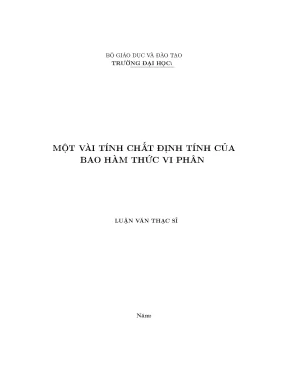 Một vài tính chất định tính của bao hàm thức vi phân